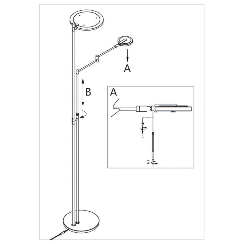 Vloerlamp Turound 2560ST Staal lees arm - Afbeelding 9