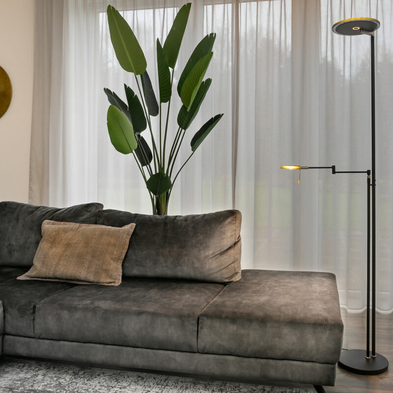 Vloerlamp Turound 2663ZW Zwart lees arm - Afbeelding 3
