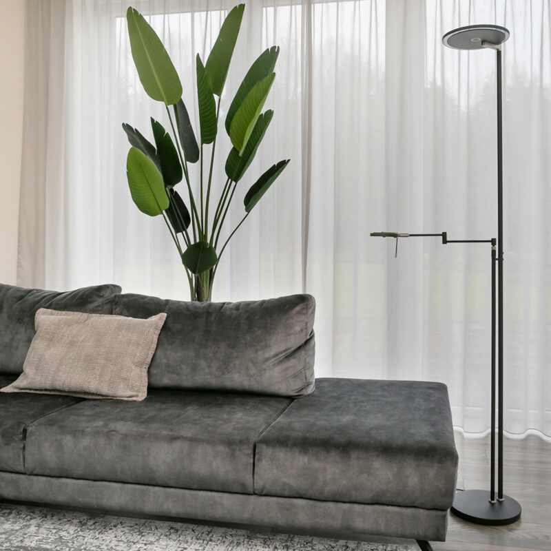 Vloerlamp Turound 2663ZW Zwart lees arm - Afbeelding 4