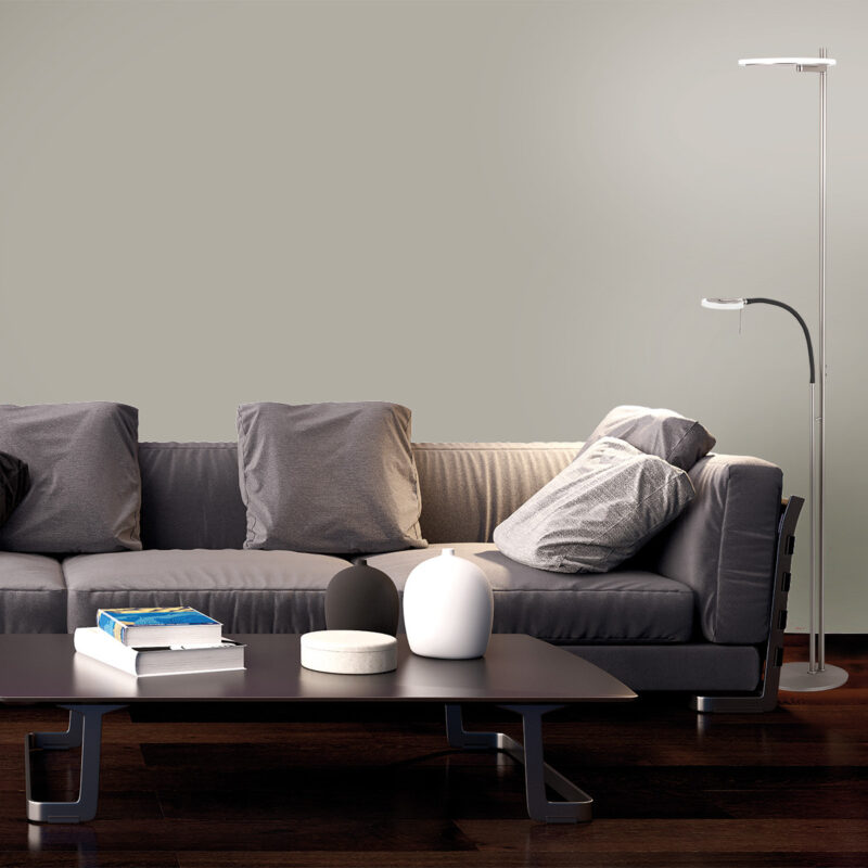 Vloerlamp Turound 2988ST staal met leesarm - Afbeelding 3