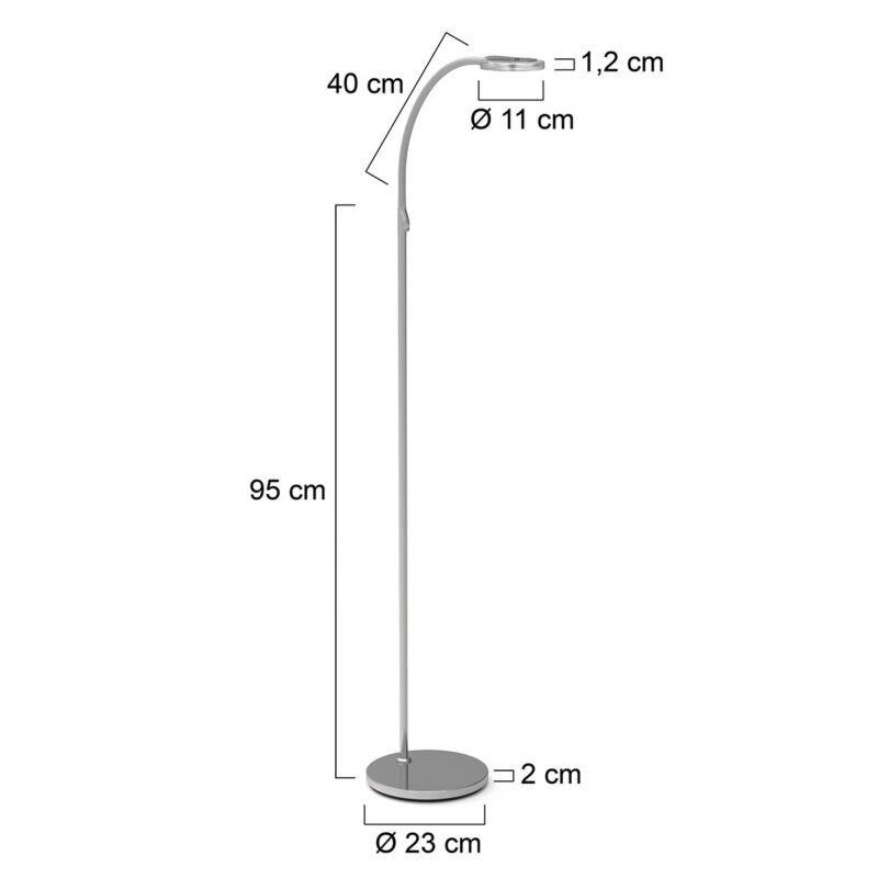 Vloerlamp Turound 2990ST Staal flex arm - Afbeelding 6