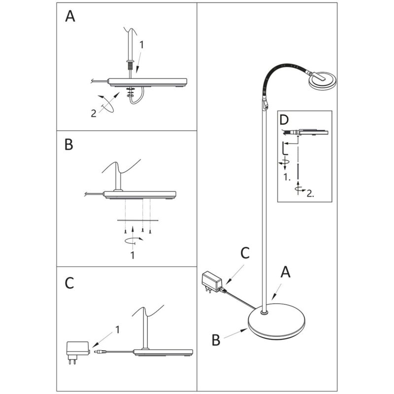Vloerlamp Turound 2991ZW Zwart - Afbeelding 11