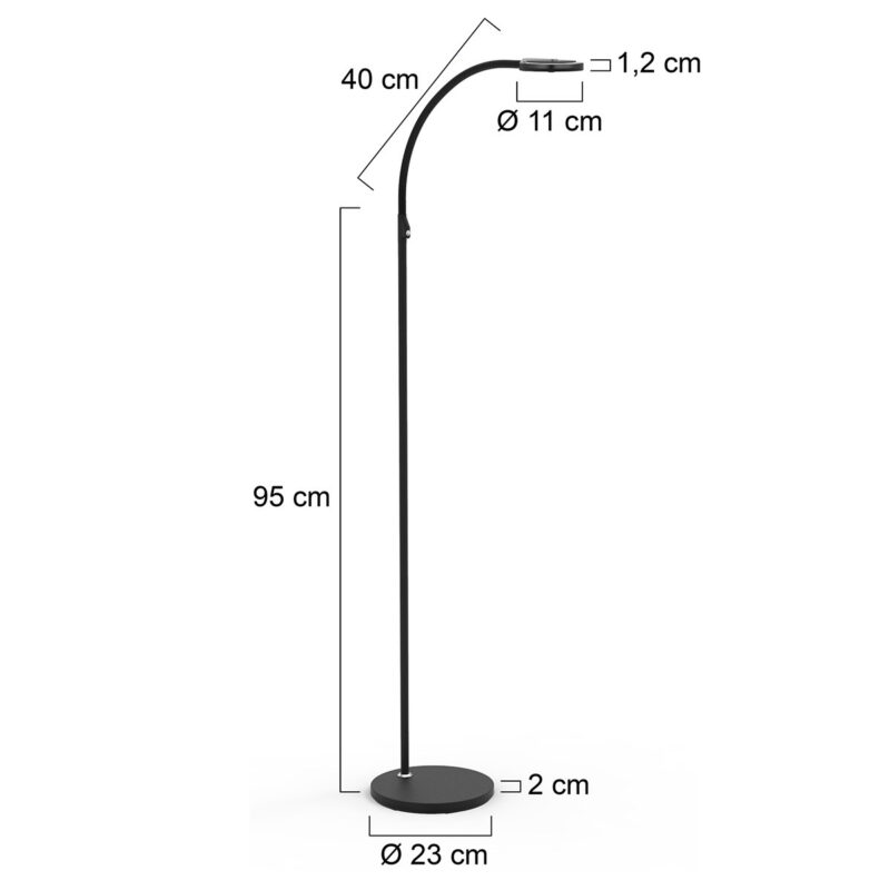 Vloerlamp Turound 2991ZW Zwart - Afbeelding 8