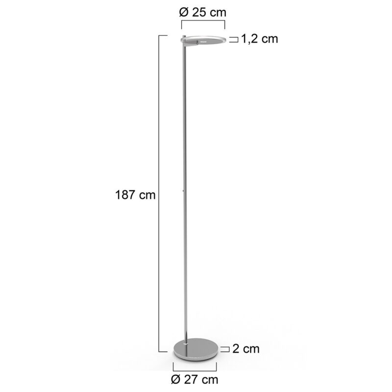 Vloerlamp Turound 2992ST Staal dimbaar - Afbeelding 7