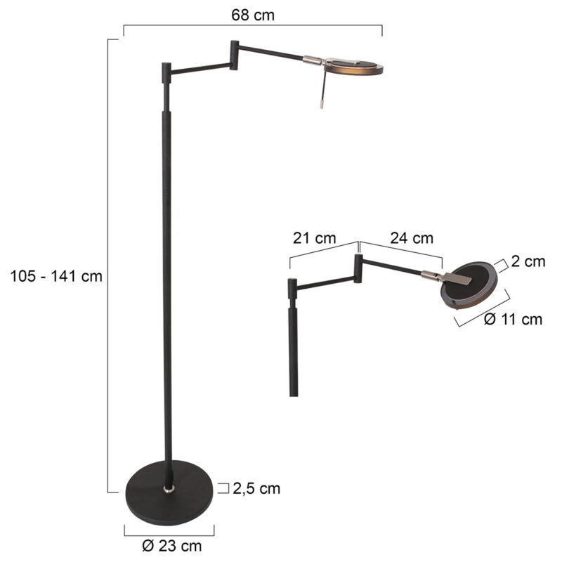 Vloerlamp Turound 3082ZW Zwart - Afbeelding 6