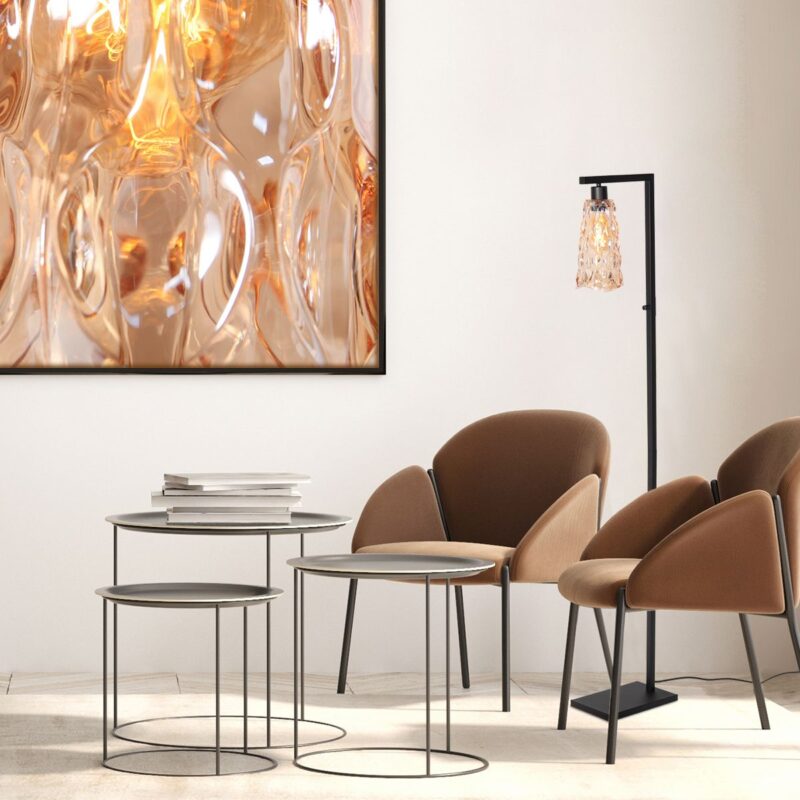 Vloerlamp Vidrio 3838ZW amber geel glas - Afbeelding 3