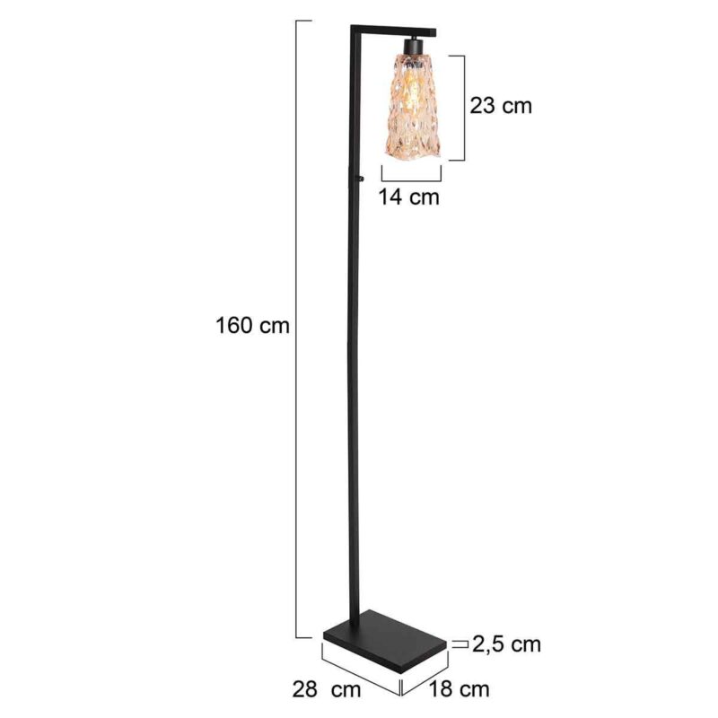 Vloerlamp Vidrio 3838ZW amber geel glas - Afbeelding 7