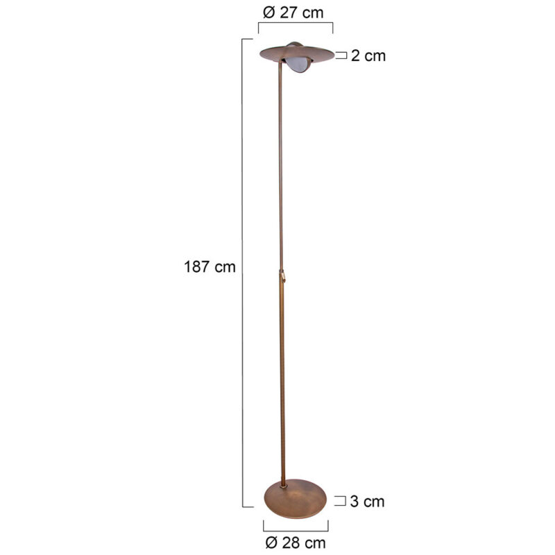 Vloerlamp Zenith 1477BR Brons lichtkleur instelbaar - Afbeelding 8