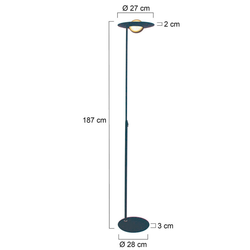 Vloerlamp Zenith 1477ZW zwart Lichtkleur instelbaar - Afbeelding 7
