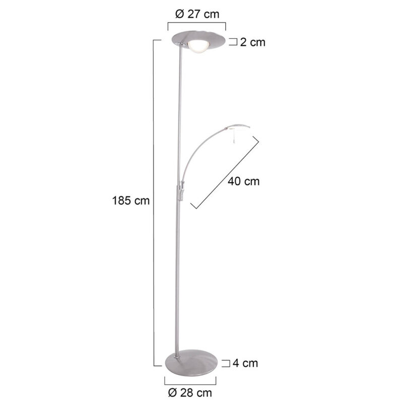 Vloerlamp Zenith 7860ST Staal Lichtkleur instelbaar - Afbeelding 8