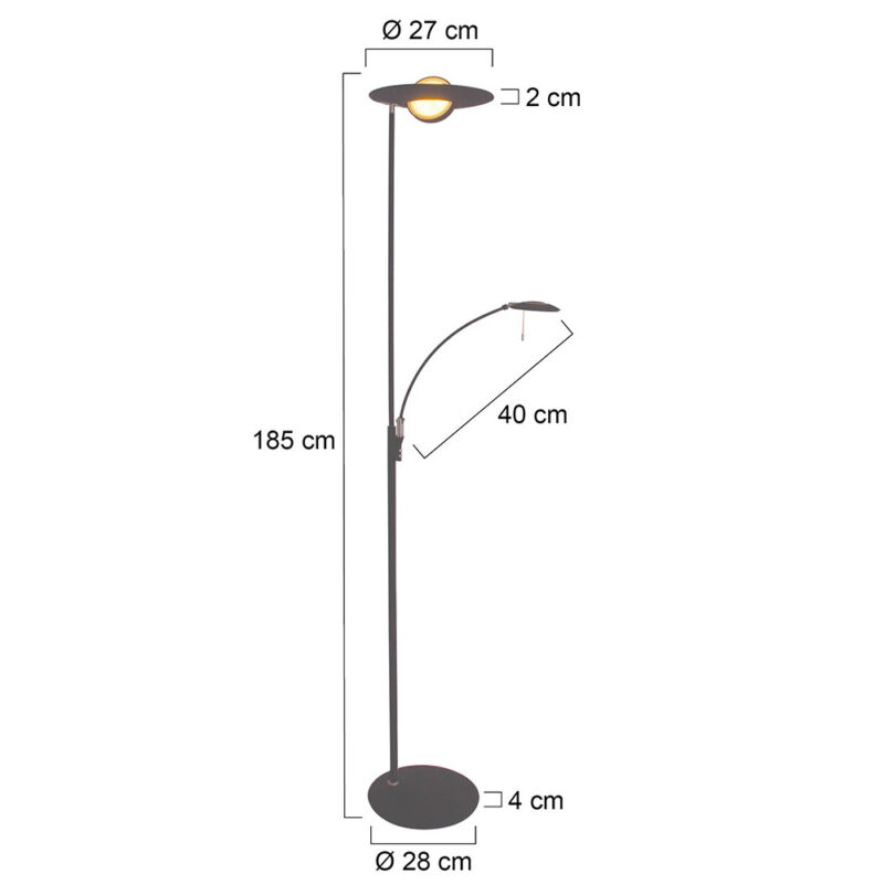 Vloerlamp Zenith 7860ZW Zwart Lichtkleur instelbaar - Afbeelding 8