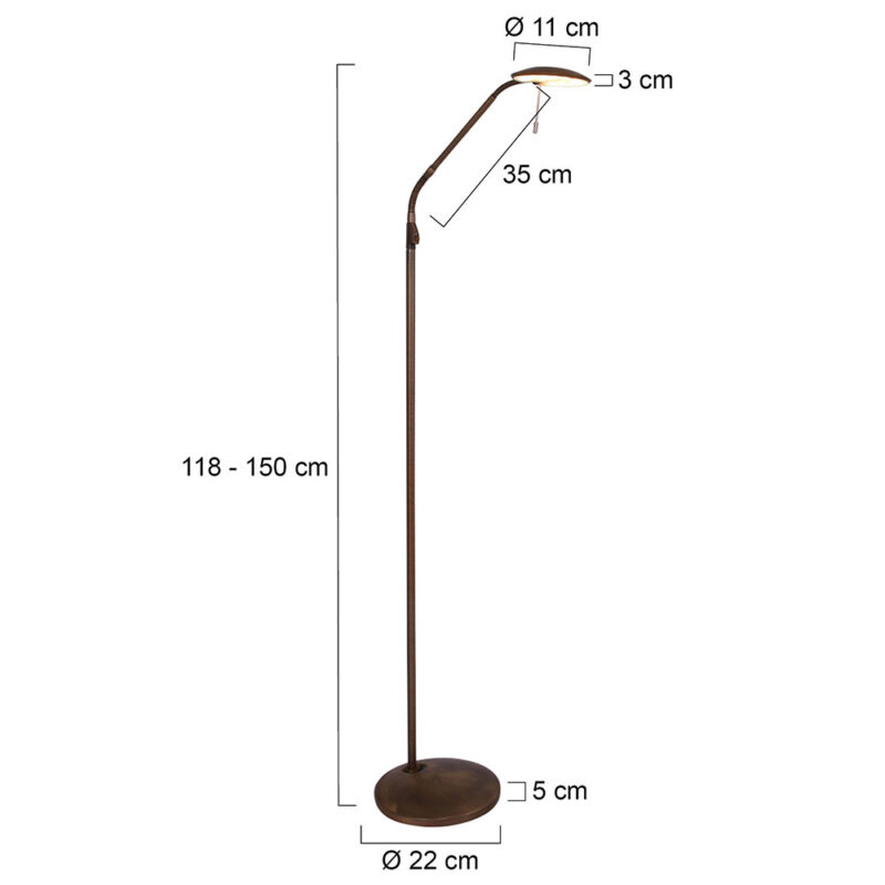 Vloerlamp Zenith 7910BR Brons lichtkleur instelbaar - Afbeelding 8