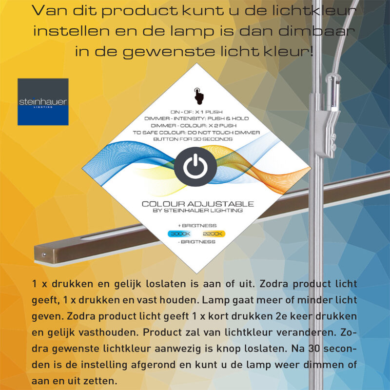 Vloerlamp Zenith 7910ZW Zwart lichtkleur instelbaar - Afbeelding 15