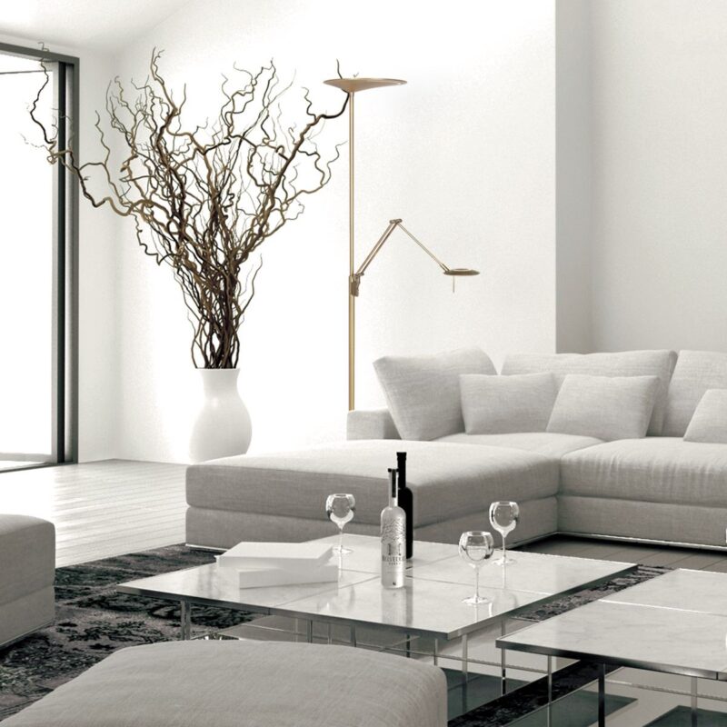 Vloerlamp Zodiac 2107BR Brons Knik arm Dimbaar - Afbeelding 19