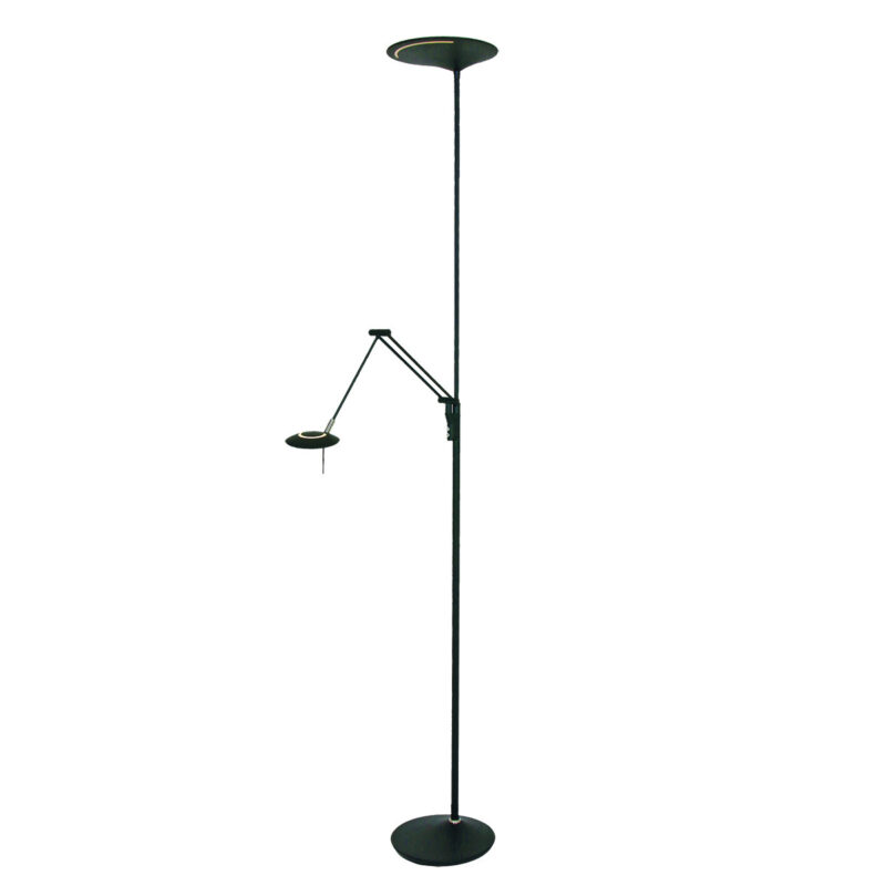 Vloerlamp Zodiac 2107ZW Zwart Knikarm Dimbaar - Afbeelding 2