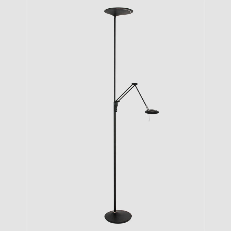 Vloerlamp Zodiac 2107ZW Zwart Knikarm Dimbaar - Afbeelding 23
