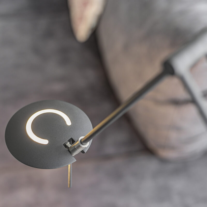 Vloerlamp Zodiac 2107ZW Zwart Knikarm Dimbaar - Afbeelding 4