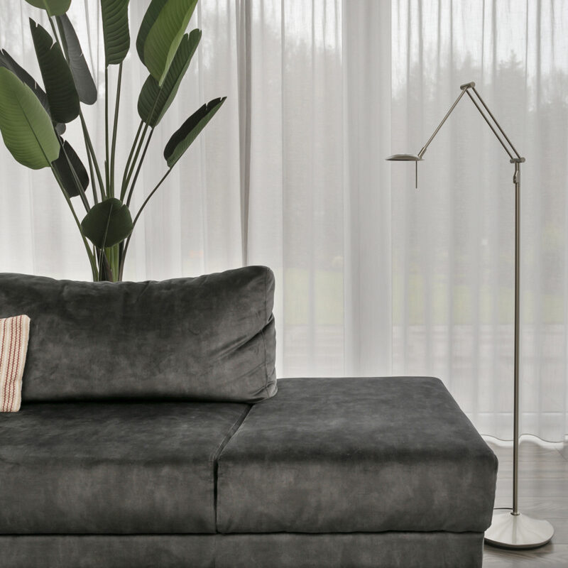 Vloerlamp Zodiac 2108ST Staal, met draaibare en knikbare arm - Afbeelding 13