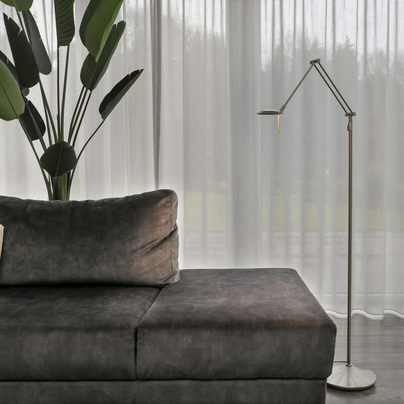 Vloerlamp Zodiac 2108ST Staal, met draaibare en knikbare arm - Afbeelding 4