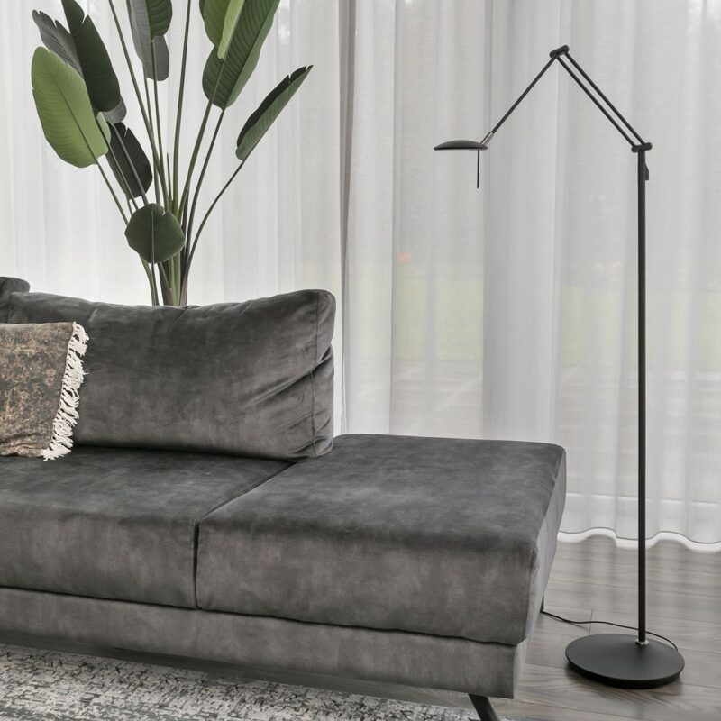 Vloerlamp Zodiac 2108ZW Zwart, met draaibare en knikbare arm - Afbeelding 23