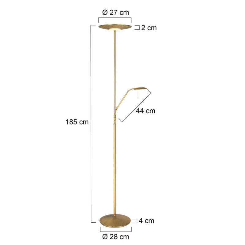 Vloerlamp Zodiac 7972ME Messing Dimbaar - Afbeelding 6