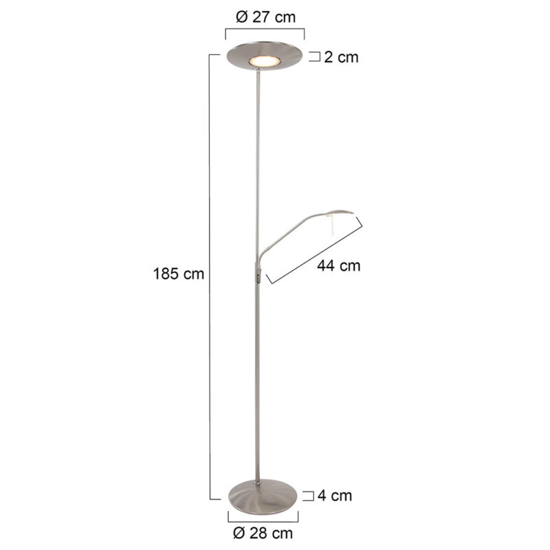 Vloerlamp Zodiac 7972ST Staal Dimbaar. - Afbeelding 8