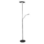 Vloerlamp Zodiac 7972ZW Zwart Dimbaar Minimalistische vloerlamp met geïntegreerde leeslamp, modern design, zwart matte afwerking, ideaal voor woonkamers en leeshoeken.