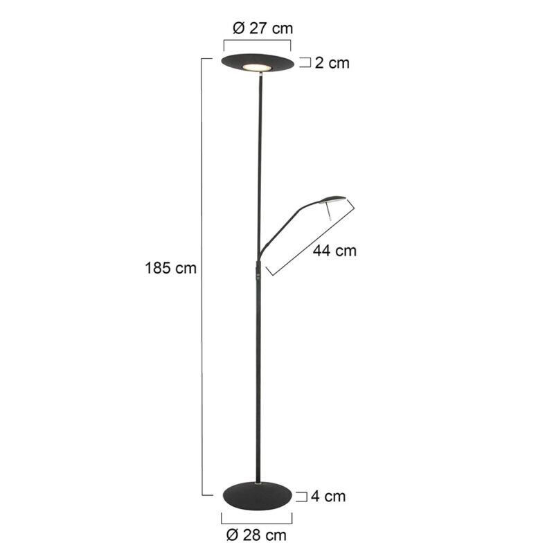 Vloerlamp Zodiac 7972ZW Zwart Dimbaar - Afbeelding 7