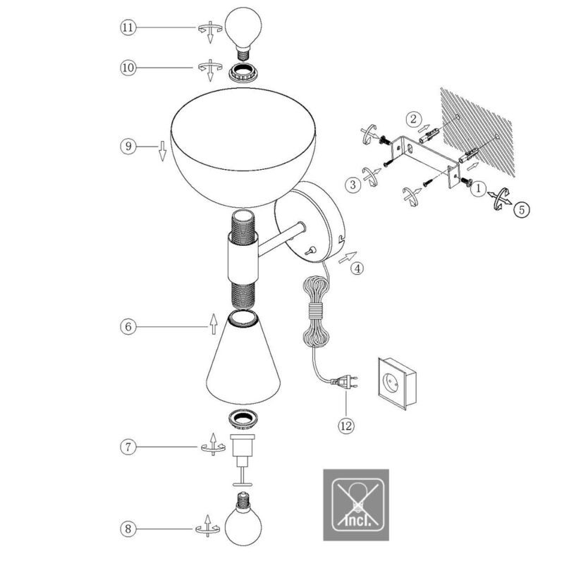 Wandlamp 2-lichts Fastlåst Anne Light 2570ZW Zwart - Afbeelding 9