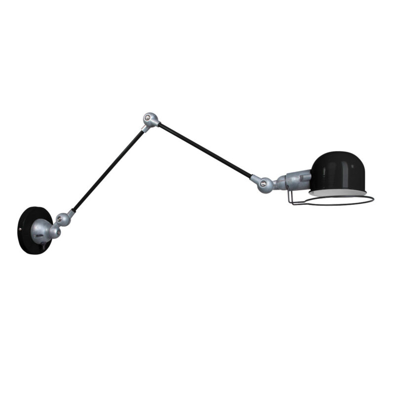 Wandlamp Davin 7656ZW Zwart met kleine fitting E14 - Afbeelding 2