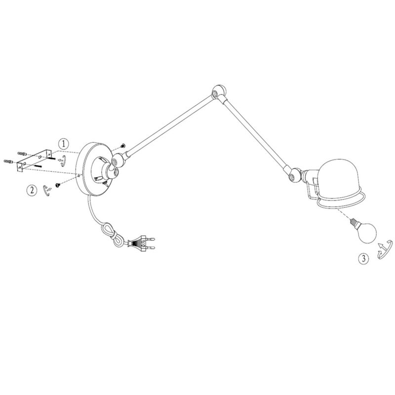 Wandlamp Davin 7656ZW Zwart met kleine fitting E14 - Afbeelding 10