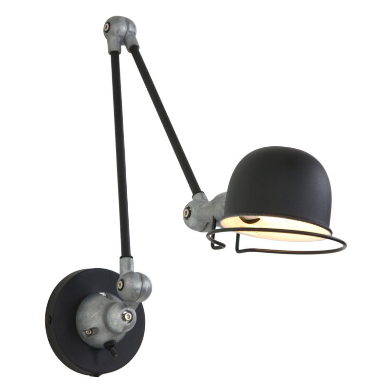 Wandlamp Davin 7656ZW Zwart met kleine fitting E14 - Afbeelding 11