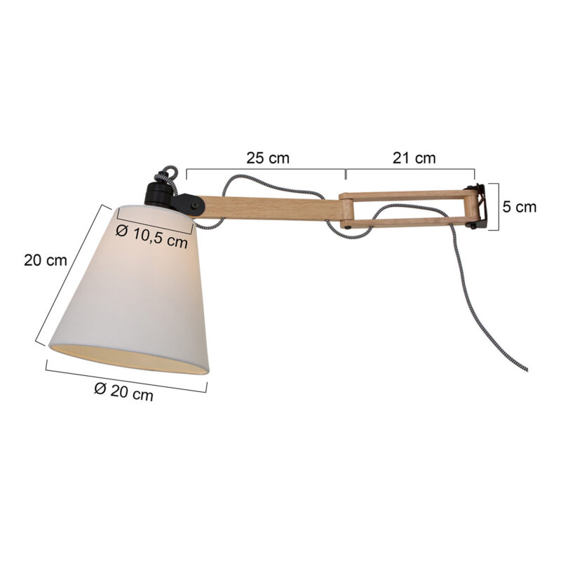 Wandlamp Dion 8853BE met uitklapbare arm E14 fitting - Afbeelding 8