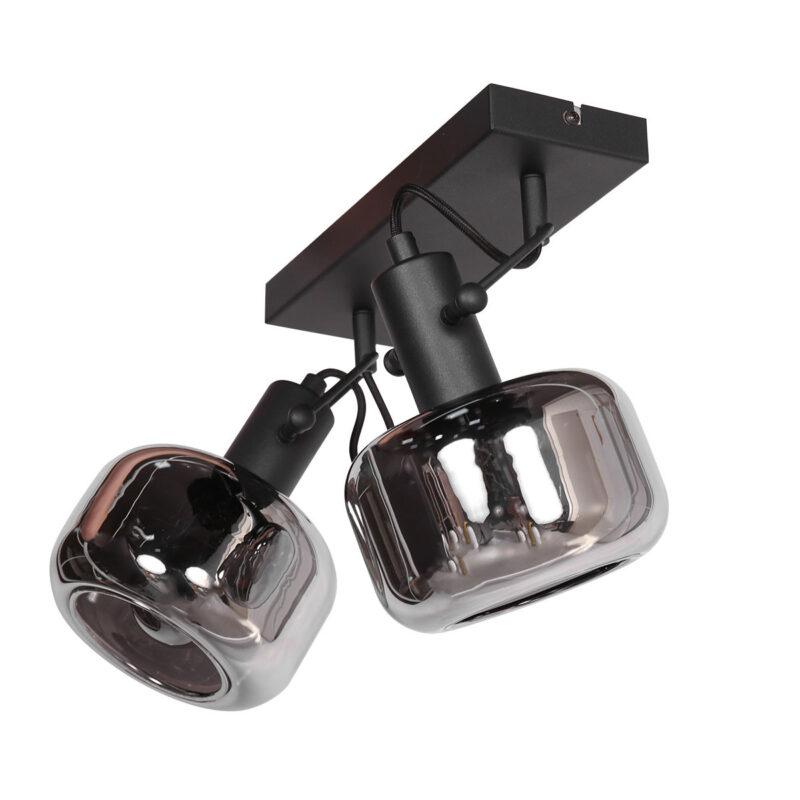 Wandlamp Glaslic 3865ZW zwart met smoke glas - Afbeelding 11