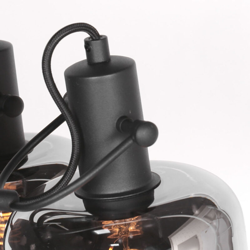 Wandlamp Glaslic 3865ZW zwart met smoke glas - Afbeelding 5