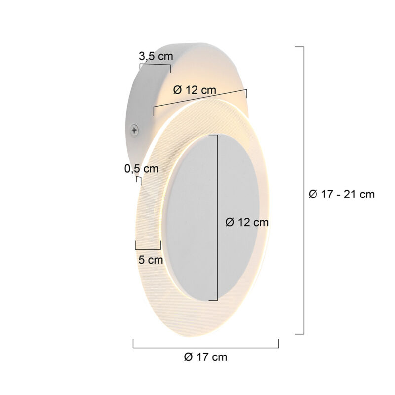 Wandlamp Lido 2564W Wit Ø17cm 700 Lumen draaibaar - Afbeelding 8