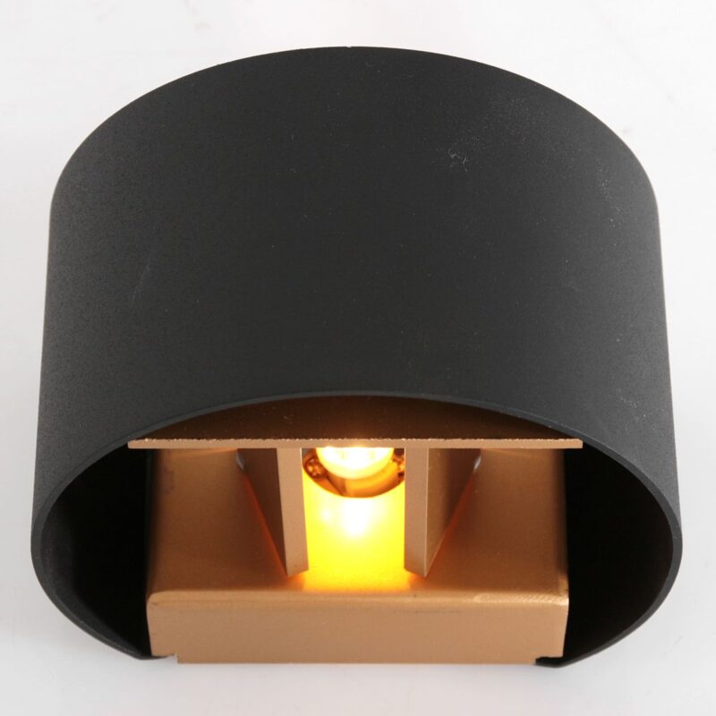 Wandlamp Muro 3364ZW Zwart Goud met G9 fitting - Afbeelding 10