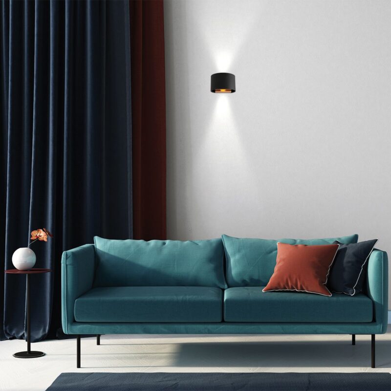 Wandlamp Muro 3364ZW Zwart Goud met G9 fitting - Afbeelding 3