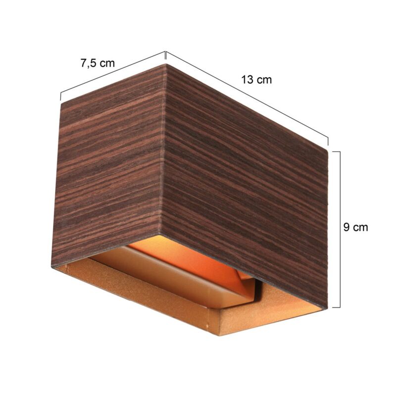 Wandlamp Muro 3365E Houtlook met G9 fitting inclusief lichtbron - Afbeelding 7