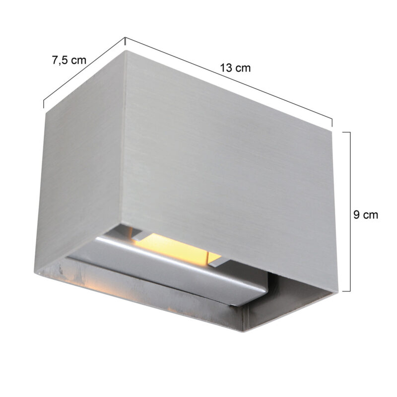 Wandlamp Muro 3365ST Staal met G9 fitting inclusief lichtbron - Afbeelding 6