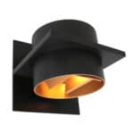 Wandlamp Muro 3366ZW Zwart met goudkleurige binnenkant