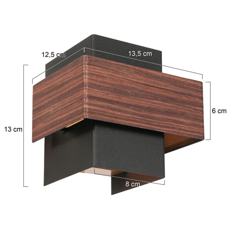 Wandlamp Muro 3367E Houtlook met G9 fitting inclusief lichtbron - Afbeelding 6