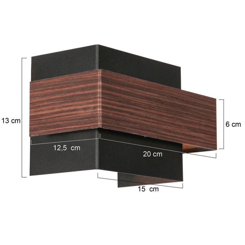 Wandlamp Muro 3368E Houtlook met G9 fitting inclusief lichtbronnen - Afbeelding 7