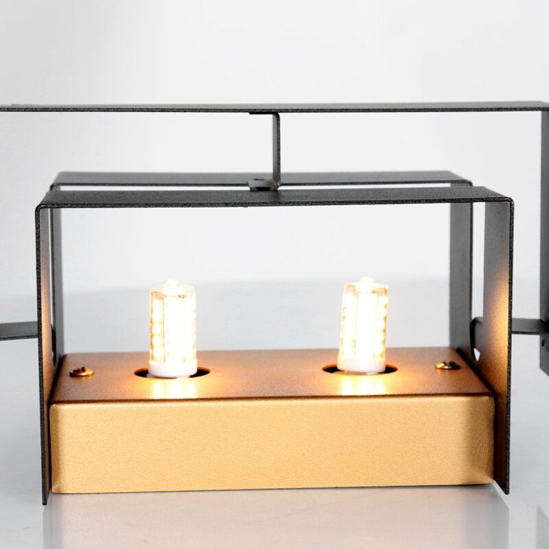 Wandlamp Muro 3368ZW Zwart met goudkleurige binnenkant - Afbeelding 15
