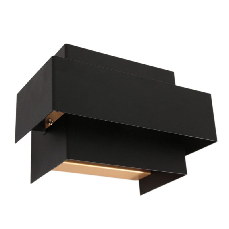 Wandlamp Muro 3368ZW Zwart met goudkleurige binnenkant - Afbeelding 17