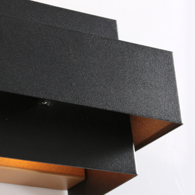 Wandlamp Muro 3368ZW Zwart met goudkleurige binnenkant - Afbeelding 6