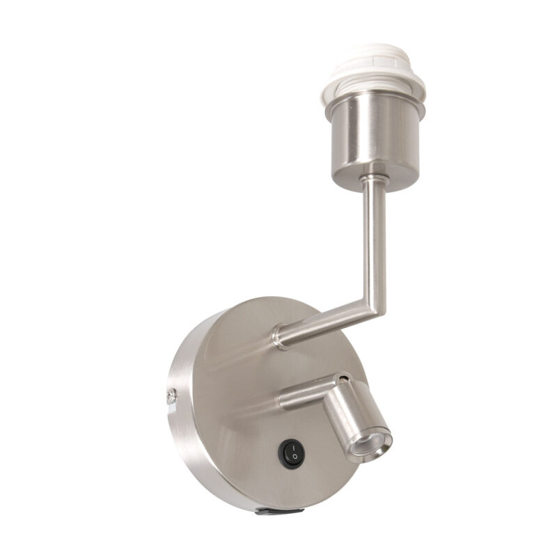 Wandlamp Noor 1562ST Staal met leeslampje - Afbeelding 14