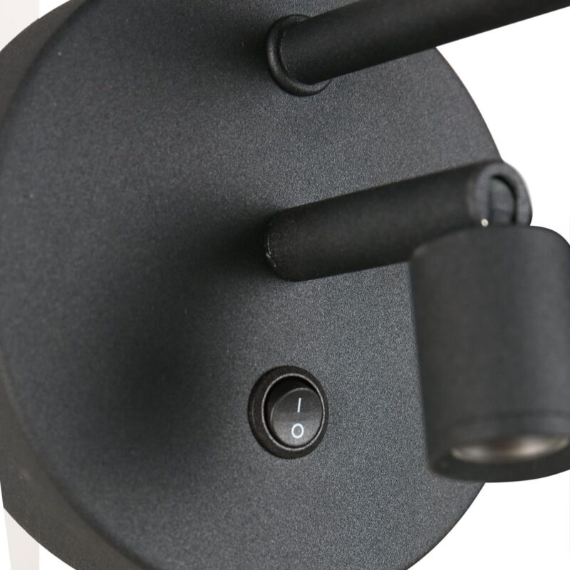 Wandlamp Noor 1562ZW Zwart met leeslampje - Afbeelding 11