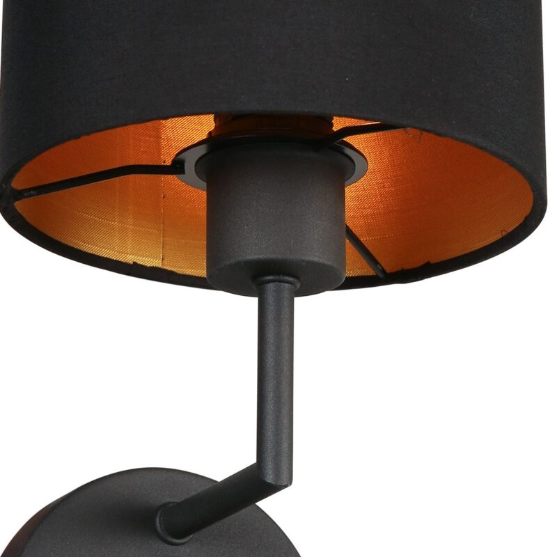 Wandlamp Noor 1562ZW Zwart met leeslampje - Afbeelding 4