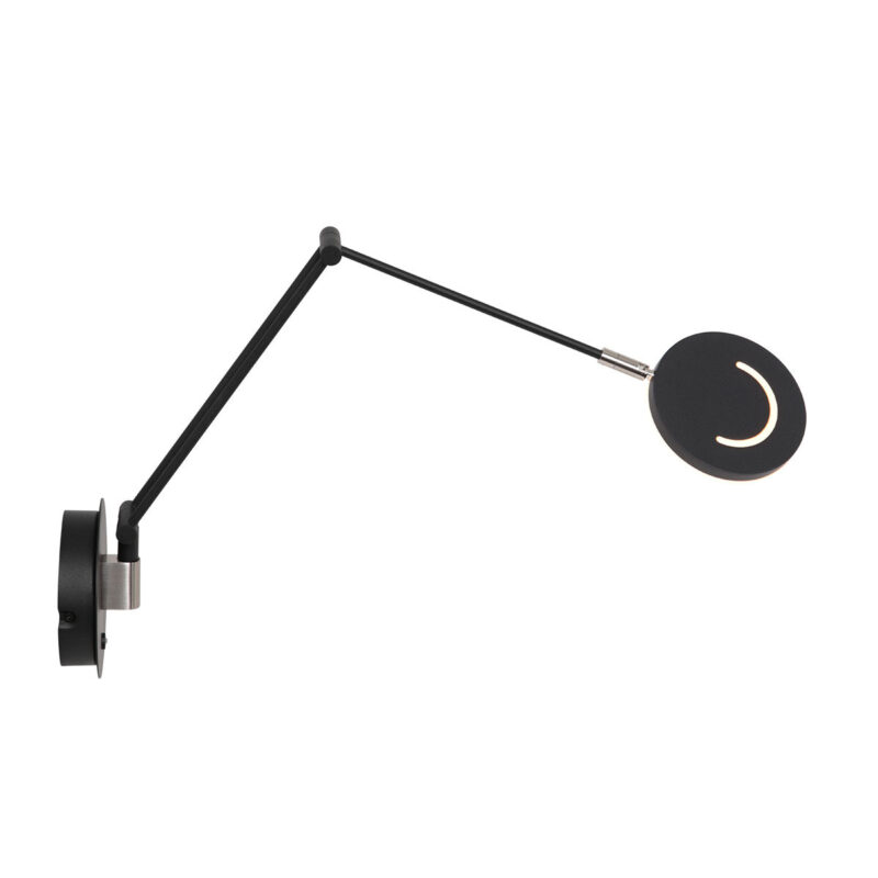 Wandlamp Soleil 3259ZW zwart met verstelbare arm - Afbeelding 2